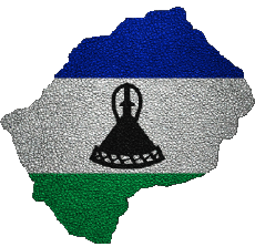 Flags Africa Lesotho Map 