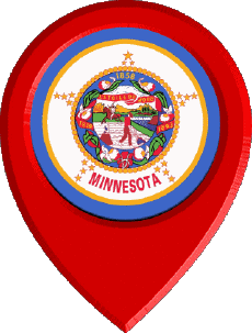 Flags America U.S.A - States Minnesota Location Pin 