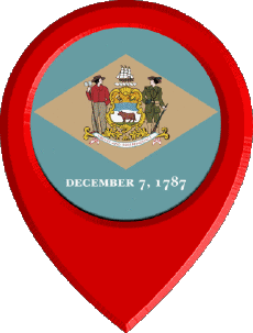 Fahnen Amerika U.S.A - States Delaware Standort-Pin 
