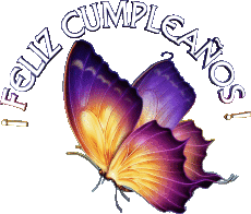 Mensajes Español Feliz Cumpleaños Mariposas Fondo transparente 001 