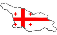 Drapeaux Asie Géorgie Carte 