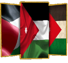 Drapeaux Asie Jordanie Forme 02 