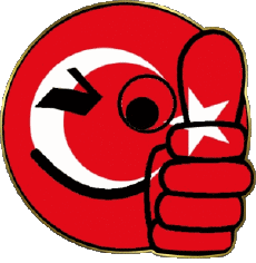 Drapeaux Asie Turquie Smiley - OK 