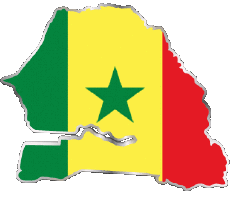Flags Africa Senegal Map 