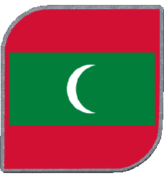 Bandiere Asia Maldive Quadrato 