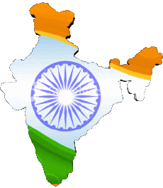 Banderas Asia India Mapa 