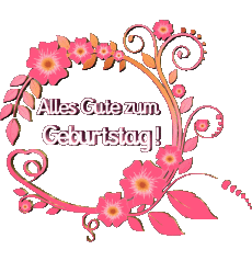 Messages German Alles Gute zum Geburtstag Blumen Transparent Background 022 