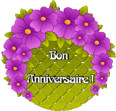 Messages Français Bon Anniversaire Floral Fond Transparent 019 