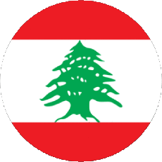 Drapeaux Asie Liban Rond 