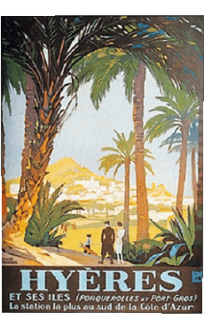 Hyères-Humor - Fun Carteles retro - Lugares France Cote d Azur Hyères