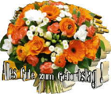 Messages Allemand Alles Gute zum Geburtstag Blumen Fond Transparent 006 