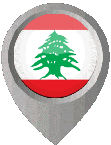 Fahnen Asien Libanon Standort-Pin 