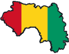 Fahnen Afrika Guinea Karte 