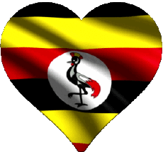 Drapeaux Afrique Ouganda Coeur 