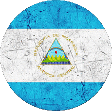 Drapeaux Amériques Nicaragua Rond 