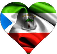 Flags Africa Equatorial Guinea Heart 