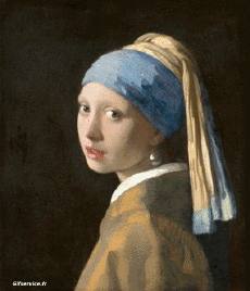 Umorismo -  Fun Morphing - Sembra Artisti pittori ricreazioni d'arte covid contenimento Getty sfida - Johannes  Vermeer 