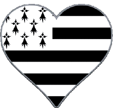 Bandiere Francia Regioni Bretagna Cuore 
