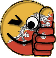 Flags Asia Bhutan Smiley - OK 