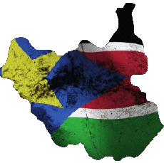 Bandiere Africa Sudan del sud Carta Geografica 