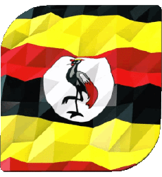 Drapeaux Afrique Ouganda Carré 