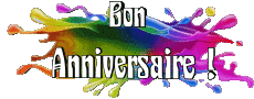 Messages French Bon Anniversaire Abstrait - Géométrique Transparent Background 012 