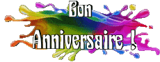 Nachrichten Französisch Bon Anniversaire Abstrait - Géométrique 012 