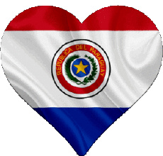 Drapeaux Amériques Paraguay Coeur 