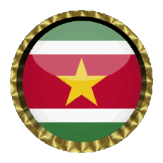 Fahnen Amerika Suriname Rund - Ringe 