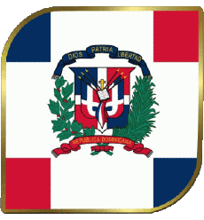 Flags America Dominican Republic Square 