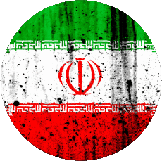 Drapeaux Asie Iran Rond 