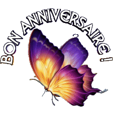 Mensajes Francés Bon Anniversaire Papillons 001 