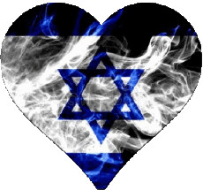 Drapeaux Asie Israël Coeur 