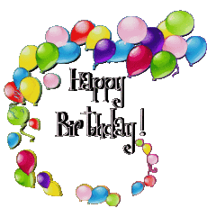 Nachrichten Englisch Happy Birthday Balloons - Confetti 012 