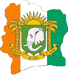 Fahnen Afrika Elfenbeinküste Karte 