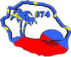 Drapeaux France D.O.M - T.O.M La Réunion carte 