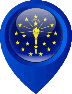 Banderas América U.S.A - Estados Indiana Marcador de ubicación 