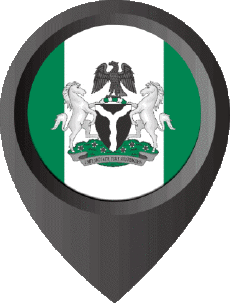 Flags Africa Nigeria Location Pin 