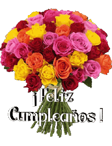 Nachrichten Spanisch Feliz Cumpleaños Floral 016 