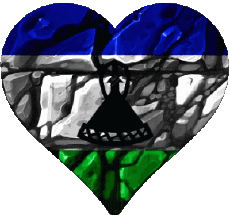Fahnen Afrika Lesotho Herz 