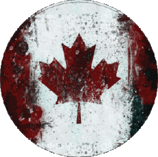 Drapeaux Amériques Canada Rond 