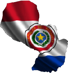 Banderas América Paraguay Mapa 
