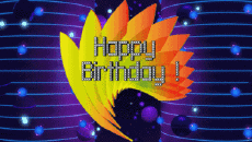 Nachrichten Englisch Happy Birthday Abstract - Geometric Animierter Hintergrund 003 