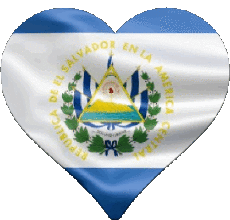 Banderas América El Salvador Corazón 