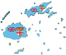 Flags Oceania Fiji Map 