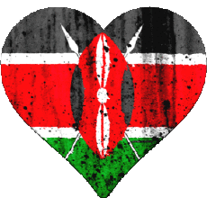 Banderas África Kenia Corazón 