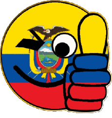 Drapeaux Amériques Equateur Smiley - OK 