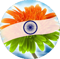 Drapeaux Asie Inde Rond 