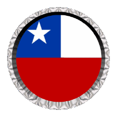 Drapeaux Amériques Chili Rond - Anneaux 