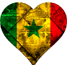 Banderas África Senegal Corazón 